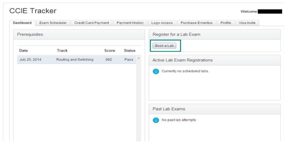 CCIE Tracker:Book a lab