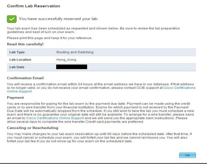 成功预定ccie Lab考试