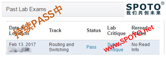 CCIE RS考试成绩