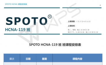 HCNA119班课程表