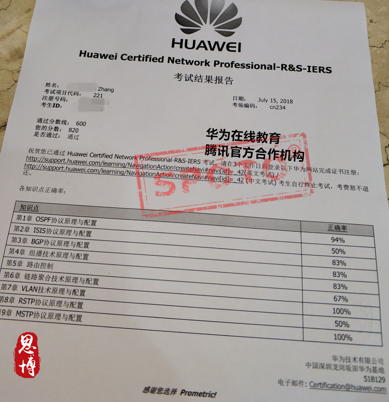 华为HCNP 通过 战报