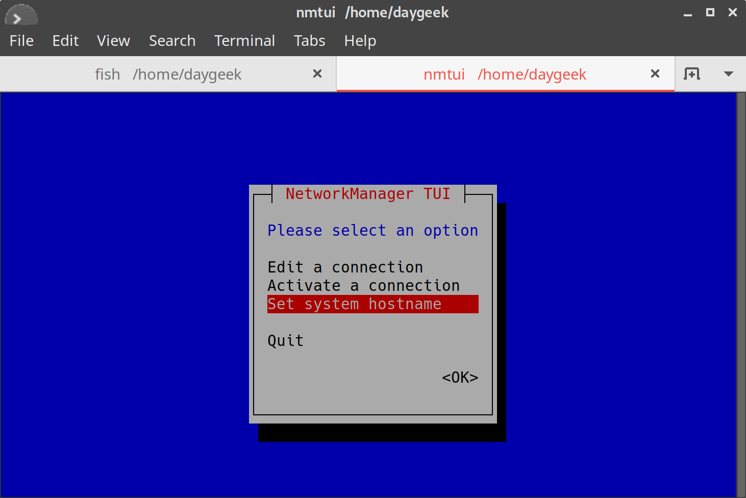 选择Set system hostname