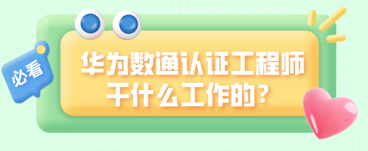 华为数通认证工程师干什么工作的？