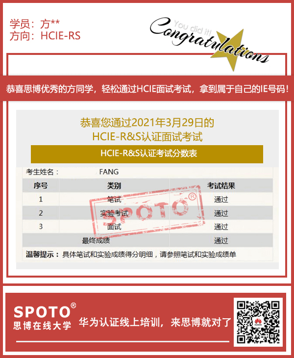方同学hcie证书