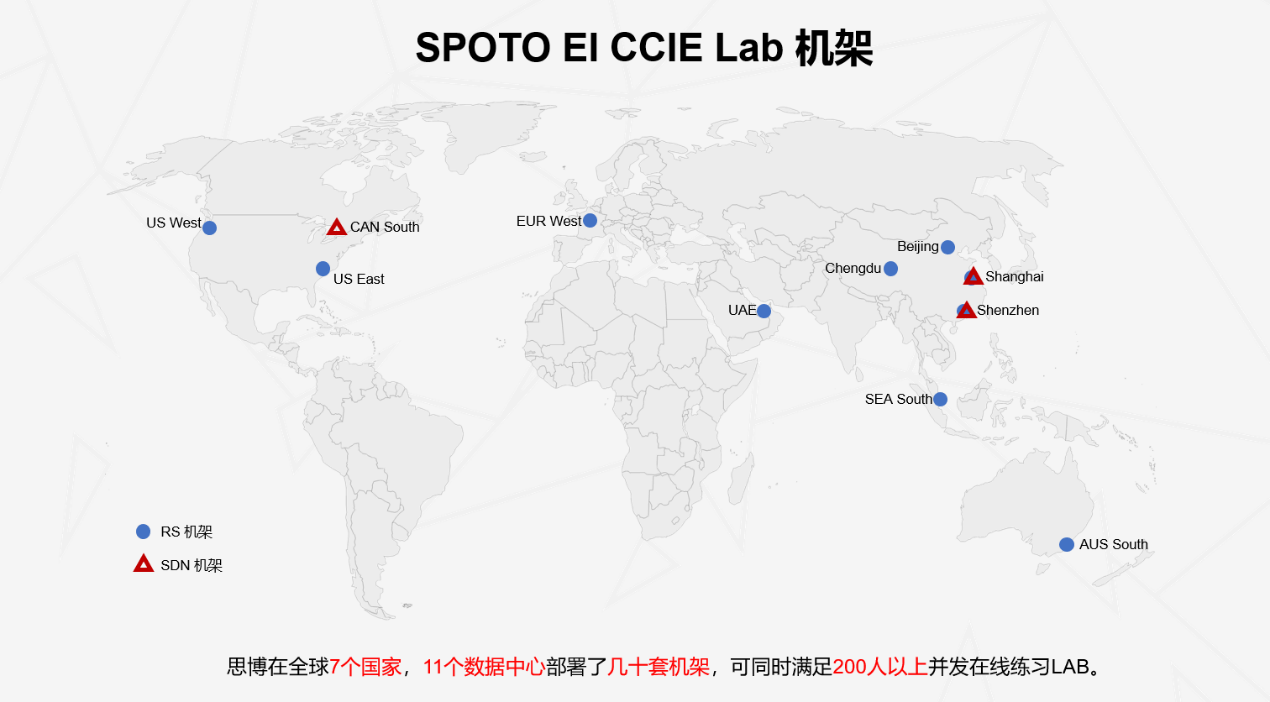 spoto 思博 ei ccie lab 机架全球分布图