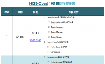 SPOTO HCIE-Cloud 109班课表安排表【9月15日】