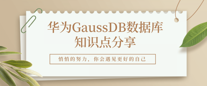 华为GaussDB数据库知识点分享