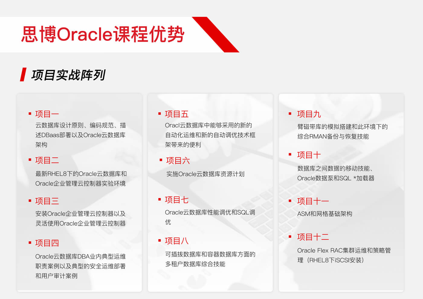 10思博Oracle课程项目实战阵列