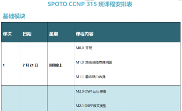 SPOTO EI CCNP 315班课程表【7月31日】
