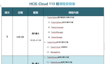 SPOTO HCIE-Cloud 113班课表安排表【9月14日】