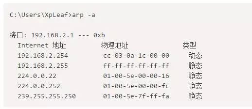 电脑本身有没有获取到网关的MAC的地址