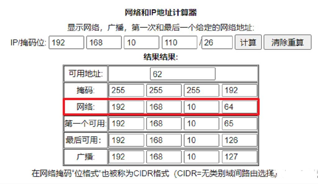 网络和IP地址计算器