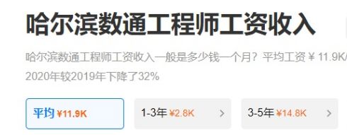 哈尔滨数通工程师工资收入