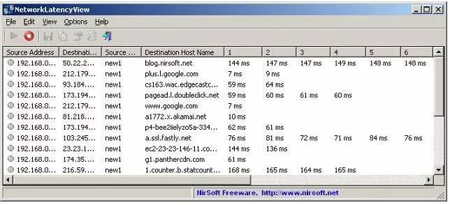 NirSoft NetworkLatencyView